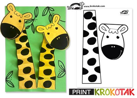 Giraffe -paper print craft Letter K Crafts, Giraffe Crafts, African Art Projects, Jungle Theme Classroom, Storytime Crafts, Hanging Craft Ideas, Safari Art, K Crafts, African Crafts