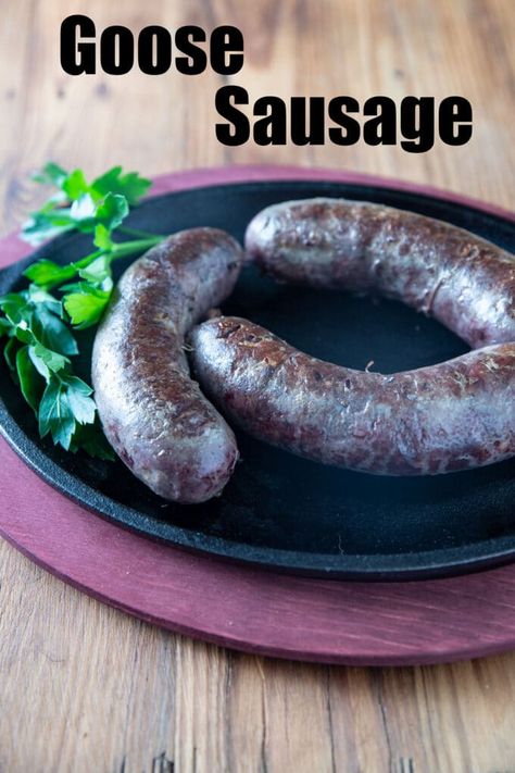 Goose Sausage - Binky's Culinary Carnival Goose Sausage, Cooked Goose, Duck Sausage, Curing Meat, Goose Recipes, Game Hunting, Sausage Recipe, Canadian Goose, How To Make Sausage