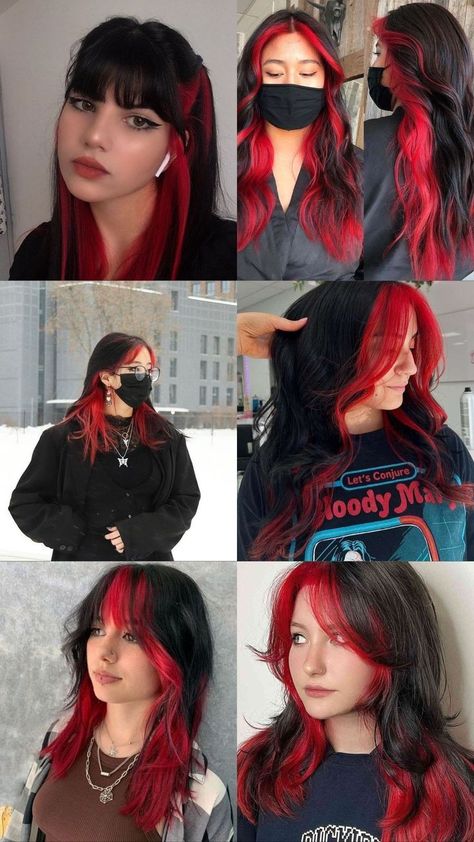 #Red_And_Black_Hair_For_Men #Red_And_Black_Hair_Fade #Red_And_Black_Hair_Fringe #Red_And_Black_Hair_For_Boys #Red_And_Black_Hair_Female #Red_And_Black_Hair_Faceless #Red_And_Black_Hair_Fluffy #Red_And_Black_Hair_Front_Pieces #Red_And_Black_Hair_Fanart #Red_And_Black_Hair_Friend_Duo #Red_And_Black_Hair_Girl #Red_And_Black_Hair_Guy #Red_And_Black_Hair_Girl_Cartoon #Red_And_Black_Hair_Girl_Pfp #Red_And_Black_Hair_Goth #Red_And_Black_Hair_Girl_Aesthetic #Red_And_Black_Hair_Girl_Art #Red_And_Black_H Wispy Bangs Colored Hair, Layered Hair With Color, Money Piece Hair And Peek A Boo, Halo Vivid Hair Color, Dyed Fringe Only, One Section Of Hair Dyed, Red And Brown Ombre Hair, Black And Dyed Hair, Inner Colour Hair