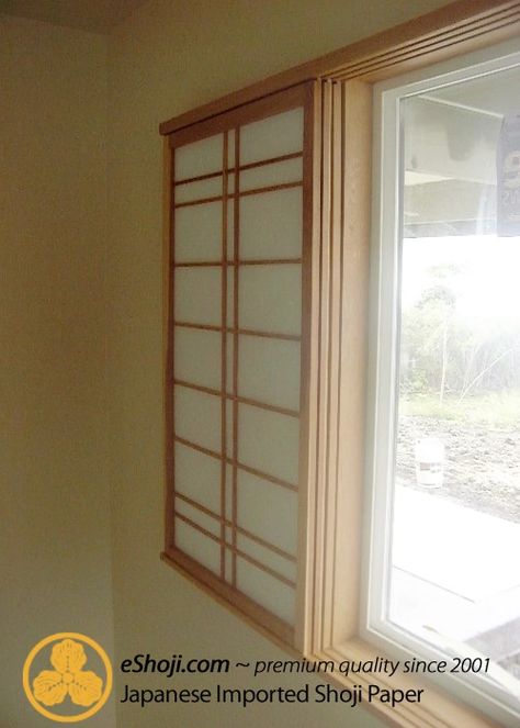 Shoji Window Covering, Rice Paper Projects, Shoji Window, Richmond House, Japanese Style Bedroom, Japanese Living Room, Japanese Houses, Japanese Home Design, Meditation Studio