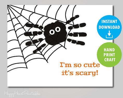 Handprint Spider, Handprint Halloween, Spider Web Craft, Craft Handprint, Finger Paints, Halloween Crafts Preschool, Spider Crafts, Halloween Crafts For Toddlers, October Crafts