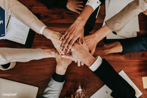 Business people stacking their hands together | premium image by rawpixel.com / Felix #photography #photos Teamwork Pictures, Teamwork Photography, Human Resources Infographic, Employee Development, People Working Together, Employee Management, Leadership Tips, Hands Together, Construction Birthday