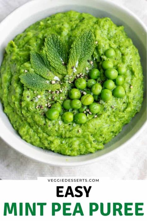 Pea Puree Recipe, Pea Puree, Lamb Chop Recipes, Mint Recipes, Baby Puree Recipes, Baby Puree, Pea Recipes, Homemade Baby Foods, Pureed Food Recipes