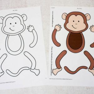 Easy Monkey Paper Puppet with Templates - Mum In The Madhouse Hanging Monkey Craft, Monkey Template, Monkey Craft, Zoo Crafts, Monkey Puppet, Monkey Crafts, Walking Challenge, Pirate Crafts, Hanging Monkey