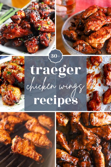 If you are looking for Traeger chicken wings recipes that will take your grilling game to new heights, you have come to the right place! From tangy BBQ to spicy Sriracha, these delectable wing recipes will leave you craving more. Fire up your Traeger grill and get the ultimate wing-spiration below! Grilled Chicken Wing Recipes, Traeger Grill Recipes Chicken, Boneless Wing Recipes, Chicken Wings Recipes, Traeger Chicken, Grilled Chicken Wings Recipe, Honey Bbq Chicken Wings, Chicken Wing Marinade, Honey Bbq Wings