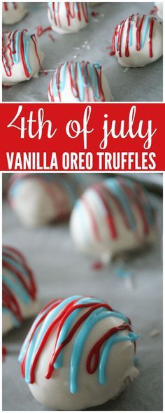 I am LOVING this delicious 4th of July Vanilla Oreo Truffles Recipe that your whole family will love! #passion4savings #4thofjuly #patriotic #holidays #memorialday #red #white #blue #desserts #treats #snacks #parties Weekday Recipes, Truffle Recipes, Vanilla Oreo, Oreo Truffles Recipe, Themed Recipes, Truffle Shuffle, Christmas Truffles, Truffles Recipe, Small Treats