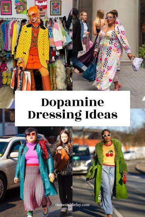 Dopamine dressing is all about finding joy in the clothes that you wear. Sometimes this means pairing bright colors and eclectic textures together. Here's how to create mismatched outfits that make you happy. #MismatchOutfit #DopamineDressing #ColorfulFashion Eclectic Fashion Summer, Urban Casual Outfits, Eclectic Grandma Fashion, Bright Color Outfits Summer, Mismatch Day Ideas, Maximalist Summer Outfits, Mismatch Outfit Ideas, Dopamine Outfits, Maximalist Style Fashion