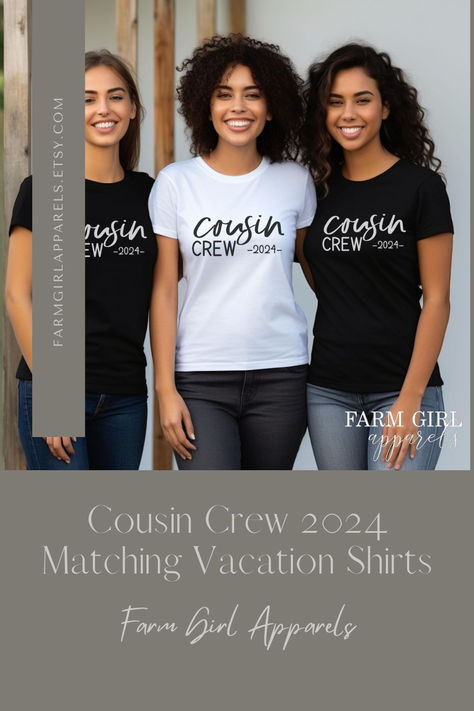 Cousin Crew 2024 Summer Vacation Beach Shirts, Family Matching Shirts, 2024 Cousin Crew Shirts, Gift for Family, Cousin Vacation Cousin Vacation, Matching Vacation Shirts, Cousin Crew Shirts, Family Matching Shirts, Cousin Crew, Hiking Shirts, Farm Girl, Travel Shirts, Vacation Shirts