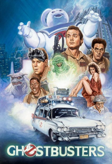 Ghostbusters Painting, Ghostbusters Wallpaper, Ghostbusters Poster, Famous Movie Posters, 80s Movie Posters, Ghostbusters Movie, The Real Ghostbusters, Retro Horror, Ghost Busters