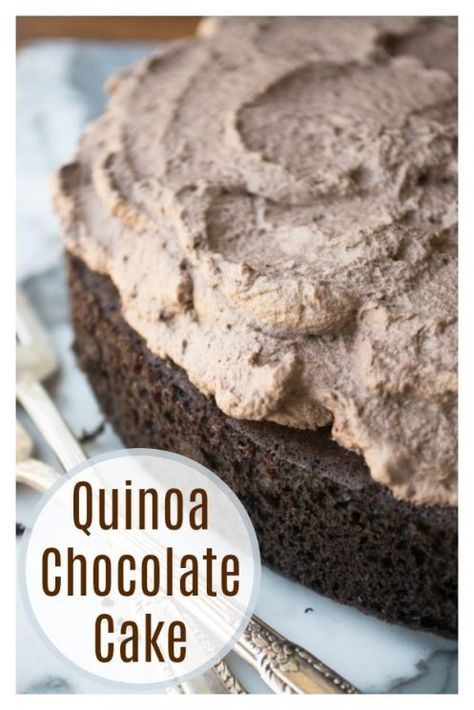 Quinoa Chocolate Cake Quinoa Chocolate Cake, Quinoa Chocolate, Flourless Desserts, Quinoa Cake, Healthier Sweets, Gluten Free Chocolate Cake, Gf Baking, Sweet Bites, Vitamix Recipes