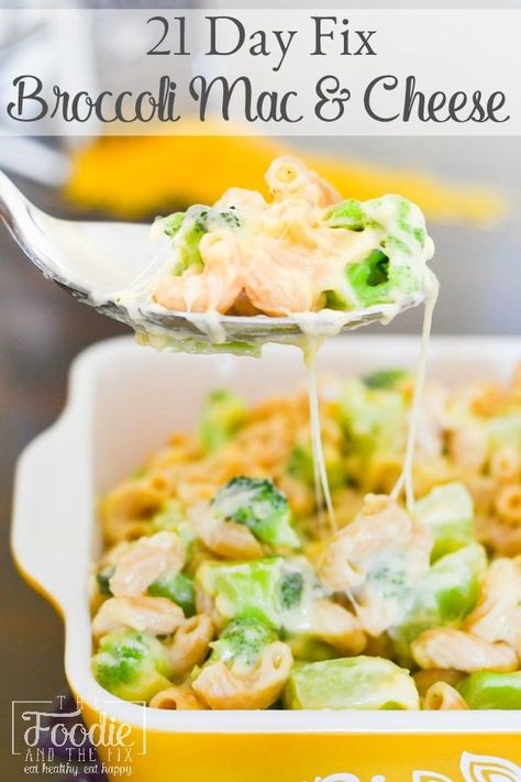 21 Day Fix Broccoli Mac and Cheese | The Foodie and The Fix 21 Day Fix Vegetarian, Broccoli Mac And Cheese, Fixate Recipes, 21 Day Fix Diet, Fit Recipes, 21 Day Fix Meal Plan, 2b Mindset, Beachbody Recipes, 21 Day Fix Meals