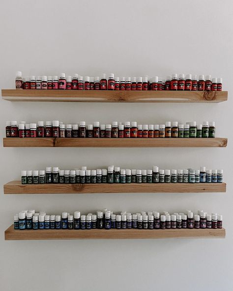 Essential Oil Display Ideas, Essential Oils Shelf, Essential Oils Organization, Oil Shelf, Living Photography, Essential Oil Shelf, Essential Oils Cleaning, Living Essentials Oils, Covered Bridge