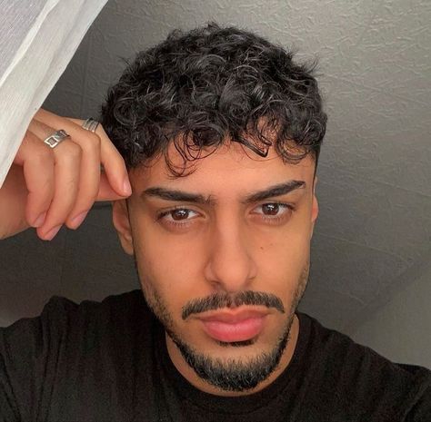 Arab Men Haircut, Patchy Beard Styles For Men, Goaties Men, Goaties Beard Men, Medium Length Mens Hairstyles, Curly Hair Couples, Light Perm Men, Curly Mens Hairstyles, Perm Men