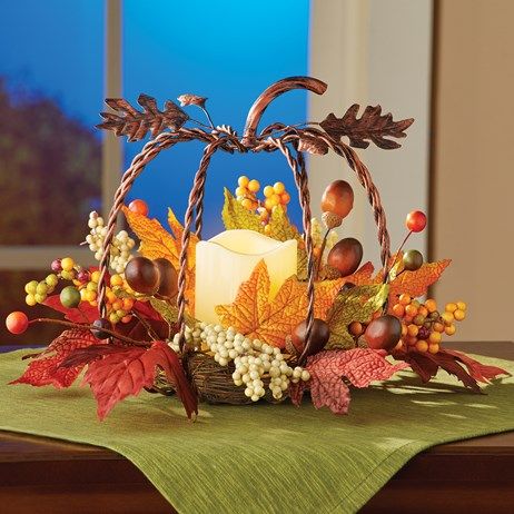 https://www.collectionsetc.com/products/rustic-metal-pumpkin-fall-candle-floral-centerpiece/ Pumpkin Centerpieces Wedding, Thanksgiving Table Decoration, Fall Floral Centerpieces, Moldes Halloween, Dollar Tree Pumpkins, Pumpkin Wedding, Pumpkin Candle, Metal Pumpkins, Pumpkin Centerpieces