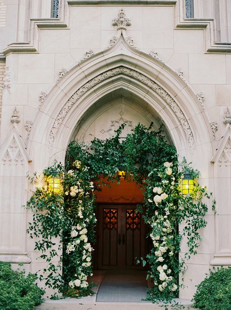 Church Entryway Decor, Entryway Decor Wedding, Church Entryway, Floral Archway, Italian Country, Classic Photography, Theme Nature, Tent Reception, Church Flowers