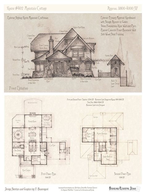 Cottage House Layout, Storybook Cottage House Plans, Fairy Cottage House, Storybook House Plan, Mountain Craftsman, Narrow Lot House, Storybook Homes, Mountain Cottage, Craftsman Exterior