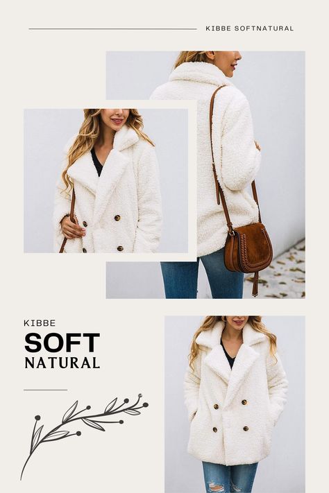 Cream Cozy Outerwear With Soft Texture, Soft Texture Fleece Winter Outerwear, Soft Natural Kibbe Coats, Comfy Soft-texture Fall Outerwear, Soft Natural Kibbe Jacket, Shaggy Jacket, Faux Shearling Coat, Winter Fashion Coats, Gamine Style