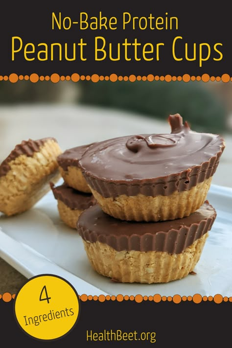 Protein Peanut Butter Cups, Health Beet, Peanut Butter Powder Recipes, No Bake Protein Bars, High Protein Peanut Butter, Protein Peanut Butter, Healthy Peanut Butter Cups, Peanut Butter Cups Recipe, Homemade Peanut Butter Cups