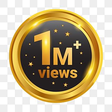 1m Views Logo, 1 Million Views Logo, Million Views Logo, Youtube Logo Png, Banner Template Photoshop, 1 Million Views, Youtube Banner Backgrounds, Youtube Banner Design, Youtube Banner Template