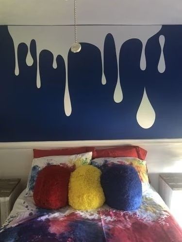 Dripping Wall Paint, Drip Wall Paint, Drip Paint Wall, Dripping Paint Wall, Paint Drip Wall, Drip Wall, Yellow Kids Rooms, Frame Tutorial, Paint Frame