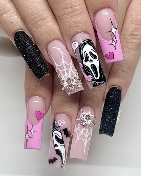 angiesclawss Scary Nails, Horror Nails, Model Nails, Spring Nail Designs, Grunge Nails, Summery Nails, Girls Nails, Spring Nail, Birthday Nails