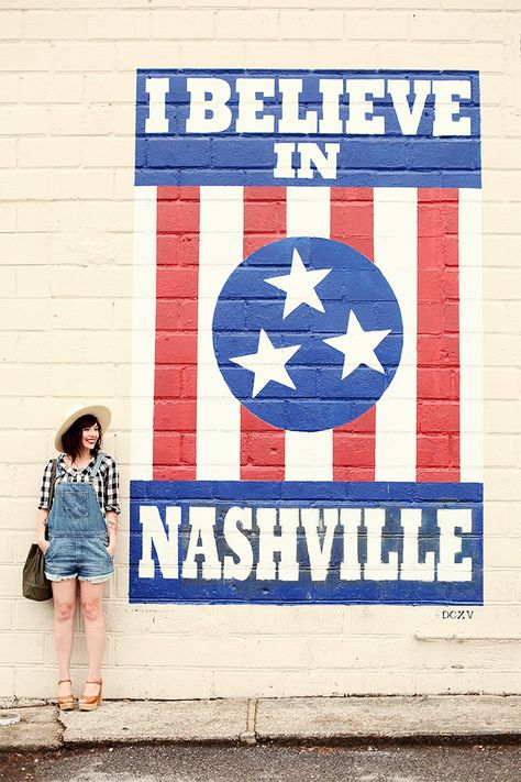 I Believe In Nashville I Believe In Nashville, Nashville Murals, Nashville Travel Guide, Insta Famous, Keiko Lynn, Bbq Sandwich, Visit Nashville, Blue Letters, Tennessee Travel