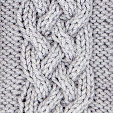 Loose Five Rib Braid Cable Stitch Knitting Pattern (Right Side) Knit Stitch Patterns Cables, Cable Stitch Knit, Stitch Knitting Pattern, Aran Knitting, Chunky Braids, Cable Knitting Patterns, Crochet Heart Pattern, Chunky Knitting Patterns, Knit Stitches