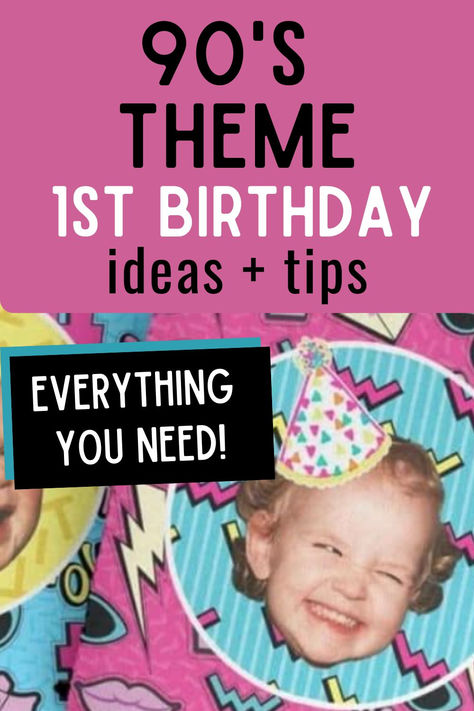 Throwing it back to the 90s for a totally rad first birthday 90s theme! From neon colors and cassette tapes to classic 90s snacks and games, this party is packed with nostalgia and fun. Whether you're a 90s kid yourself or just love the retro vibes, this theme is sure to bring smiles and great memories. Check out our ideas for decorations, outfits, and activities that will make your little one's 90s themed first birthday party unforgettable! 80s First Birthday Party, 90s Birthday Party Theme, Planning 1st Birthday Party, 90s Snacks, Neon Decorations, Retro Invitation, Back To The 90s, Themed First Birthday, 90's Birthday Party