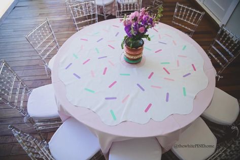 Donuts Centerpieces, Donut Pool Party, Donut Sprinkle, Donut Pool, Sprinkle Birthday, Donut Party Decorations, Birthday Pool Party, Donut Themed Birthday Party, Dessert Table Backdrop