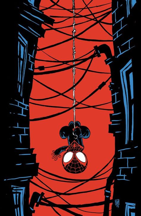 #Spiderman #Miles #Morales #Fan #Art. (Spider-Man #1 Variant Cover) By: Skottie Young. (THE * 5 * STÅR * ÅWARD * OF: * AW YEAH, IT'S MAJOR ÅWESOMENESS!!!™)[THANK Ü 4 PINNING!!!<·><]<©>ÅÅÅ+(OB4E) Kapten Marvel, Baby Marvel, Chibi Marvel, Skottie Young, Spiderman Cartoon, Univers Marvel, Spiderman Spider, Avengers Wallpaper, Marvel Comics Wallpaper