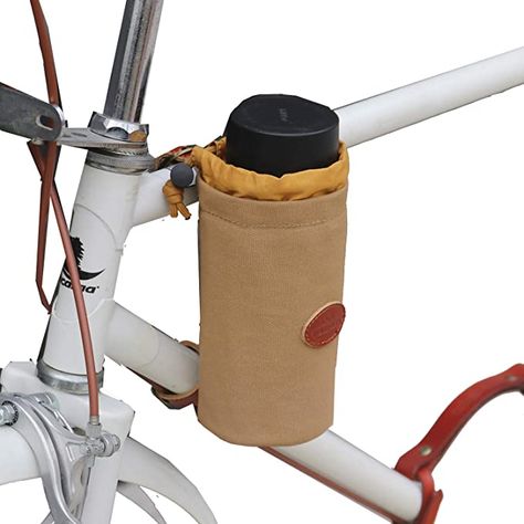 Leather Bicycle Accessories, Bike Cup Holder, Bike Water Bottle Holder, Paint Bike, Leather Bicycle, Bike Leathers, Diy Water Bottle, Bike Water Bottle, Water Bottle Bag