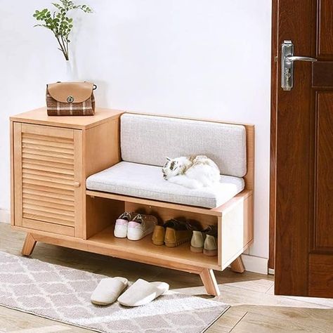 Amazon.com: HIZLJJ Shoe Rack Hallway Shoe Storage Bench,Shoes Cabinet Shoe Rack with Seat Cushion Wooden Ideal for Entryway Hallway Bathroom Living Room Bench Shoe : Home & Kitchen Hallway Shoe Storage Bench, Shoe Rack Hallway, Shoe Rack With Seat, Hallway Shoe Storage, Shoes Cabinet, Contemporary Home Interior, Room Bench, Shoe Rack Bench, Shoe Storage Bench