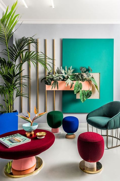 Interior Design Per La Casa, Memphis Design, Color Harmony, Interior Modern, Design Del Prodotto, Colorful Furniture, Cafe Design, Interior Design Trends, 인테리어 디자인