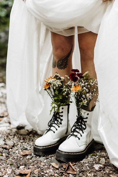 Doc Marten Boots, White Doc Martens, Big Sur Elopement, Doc Martin, Doc Marten, Dark Wedding, Vintage Flare, Bride Shoes, Alternative Wedding