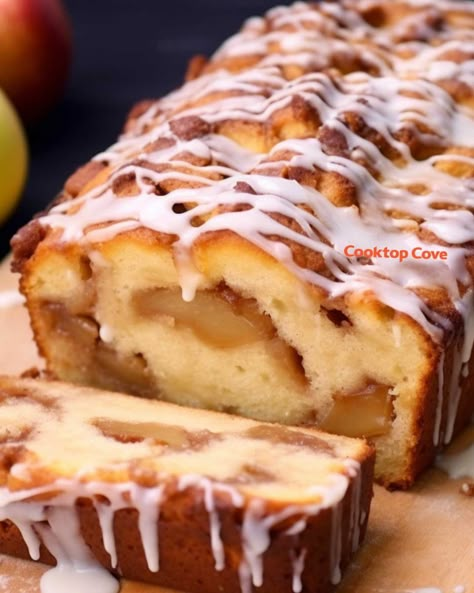 This is absolutely divine! I can still taste it in my mouth. This recipe is a keeper Apple Cake In Loaf Pan, Apple Pecan Dessert Recipes, Apple Spice Fritter Bread, Recipes With Sliced Apples, Best Apple Recipes Desserts, Apple Recipe Ideas, Apple Fritter Loaf Cake, Amish Apple Fritter Bread, Apple Fritter Loaf