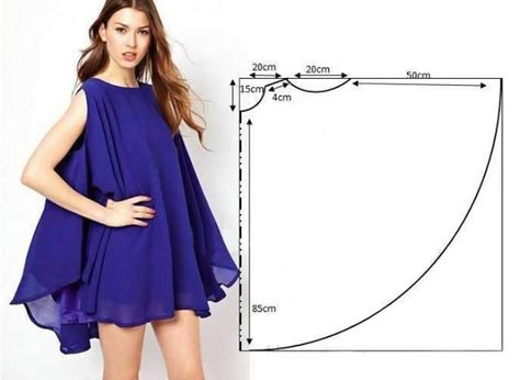 Very simple trapeze dress ( free pattern) Projek Menjahit, Girls Dress Sewing Patterns, Sewing Clothes Women, Dress Patterns Free, Stil Boho, Girl Dress Patterns, Circle Dress, Blouse Pattern Sewing, Trapeze Dress