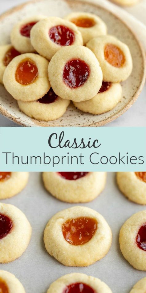 Shortbread Christmas, Brownie Vegan, Jam Thumbprint Cookies, Resepi Biskut, Thumbprint Cookies Recipe, Easy Christmas Cookie Recipes, Buttery Shortbread Cookies, Buttery Shortbread, Cookie Recipes Unique