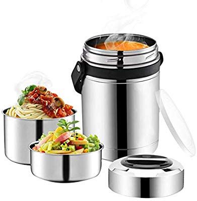 Amazon.com: Soup Thermos, 61oz Food Jar with Handle for Hot Food, 3 Tier Thermal Insulated Lunch Thermos Wide Mouth, 304 Stainless Steel Vacuum Insulated Flask, Travel Food Storage Carrier Container Bento Box: Kitchen & Dining Lunch Thermos, Food Thermos, Soup Thermos, Thermos Flask, Soup Containers, Hot Food, Lunch Containers, Insulated Lunch Box, Food Jar