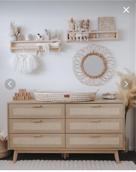 Nursery Changing Table Dresser, Chest Of Drawers Decor, Nursery Drawer, Girl Room Inspiration, Nursery Changing Table, Kids Rooms Inspo, Baby Playroom, Baby Dresser, Nursery Dresser