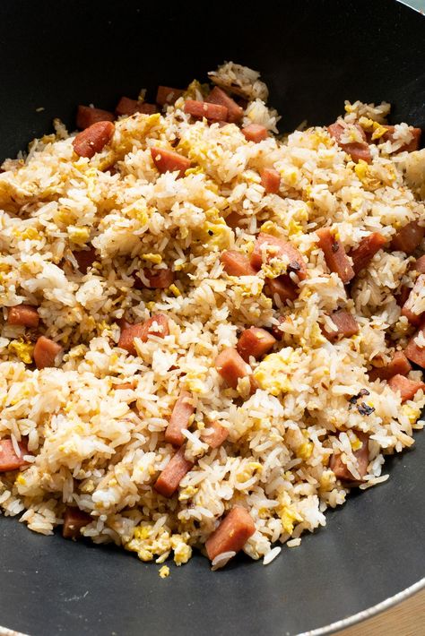 Hawaiian Breakfast Fried Rice, Spam And Rice Recipes Easy, Hawaii Fried Rice, Fried Rice With Spam And Egg, Spam And Egg Fried Rice, Fried Spam And Rice, Easy Spam Fried Rice, Hawaiian Spam Fried Rice, Spam Rice Recipe