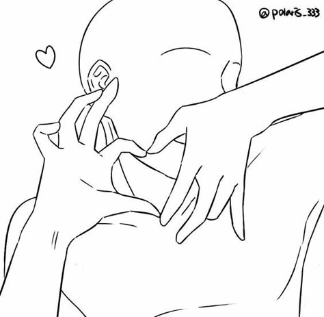 Hand Heart Pose Drawing, Heart Hands Drawing Pose, Hand Making Heart Drawing, Heart Hands Pose Drawing Reference, Hand Heart Drawing Reference, Pose Reference Heart Hands, Reference Poses Making Out, How To Draw Hands Making A Heart, Hands Making Heart Drawing