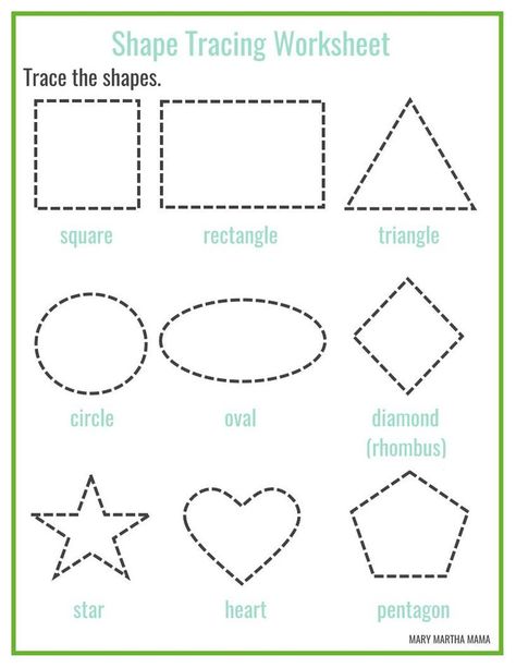 Free printable shape tracing worksheets Shape Worksheets For Preschool, Shapes Worksheet Kindergarten, Pre K Worksheets, Tracing Worksheets Free, Shape Tracing Worksheets, Shapes Kindergarten, Printable Shapes, Preschool Tracing, Free Preschool Printables