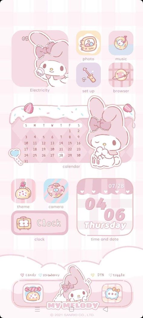 My Melody Phone, Pink Wallpaper Ipad, Pink Wallpaper Hello Kitty, My Melody Wallpaper, Custom Ipad, Themes App, Phone Inspiration, Iphone App Layout, Theme Background