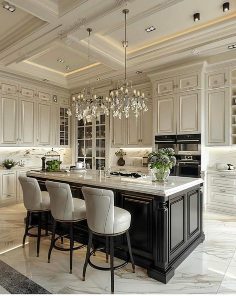 Mansion Kitchen, Classical Kitchen, Grand Kitchen, Серая Кухня, Modern Luxury Kitchen, Elegant Kitchen Design, Kitchens Luxury, Kitchens Design, Dream Kitchens Design