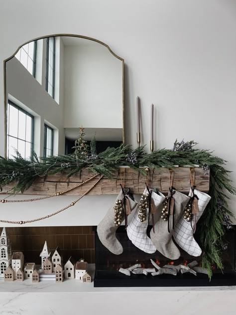 Bonnie Ryan, Garland On Mantle, Cypress Garland, French Country Christmas Decor, Xmas Fireplace, Christmas Tree Inspo, French Country Christmas, Holiday Mantle, Christmas Bling