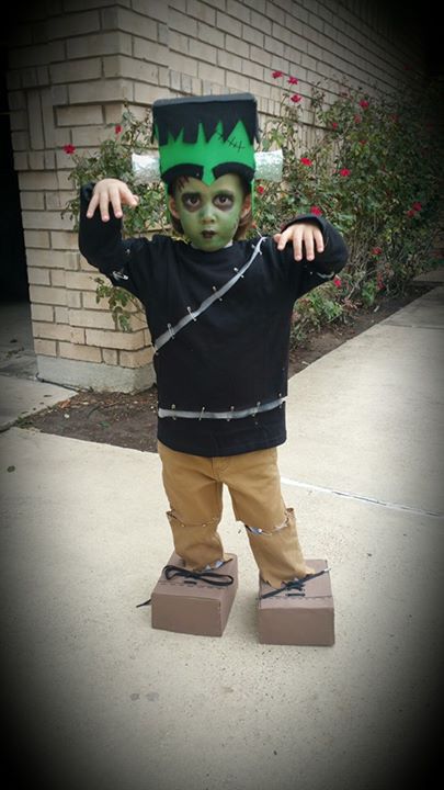 Frankenstein-Maddie Easy Diy Kid Costumes, Homemade Frankenstein Costume Kids, Diy Frankenstein Costume Kids, Frankenstein Diy Costume, Kids Frankenstein Costume, Diy Frankenstein Costume, Frankenstein Costume Kids, Frankenstein Costume Diy, Mascara Halloween