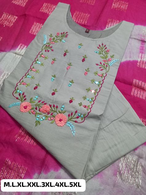 Fabric Paint Shirt, Easy Dress Sewing Patterns, Hand Work Design, Embroidery Fashion Detail, Embroidery Store, Embroidery Boutique, Lace Dress Design, Simple Kurti Designs, Embroidery On Kurtis