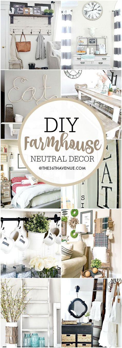 Farmhouse DIY Decor Ideas - Over 100 DIY Farmhouse Home Decor Ideas that are perfect to give your own home the charming and classic style of country living with a modern touch! Farmhouse Diy Decor, Farmhouse Home Decor Ideas, Diy Home Decor For Apartments, Interior Design Minimalist, Farmhouse Home Decor, Farmhouse House, Diy Decor Ideas, Diy Farmhouse Decor, Country Style Homes