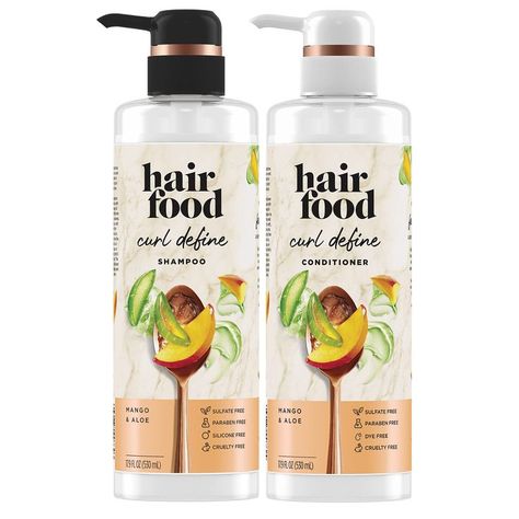 Hair Food Sulfate Free Shampoo & Conditioner Set for Curly Hair with Mango and Aloe, 17.9 Fl Oz Each Hair Food Shampoo, Lavender Water, Frizz Free Curls, Shampoo And Conditioner Set, Shampoo For Curly Hair, Frizz Free Hair, Nourishing Shampoo, Perfume Scents, Best Shampoos