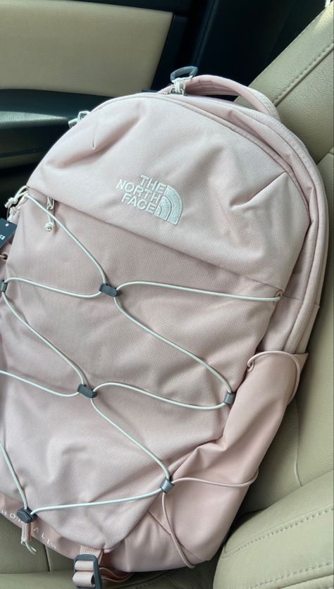 North Face Backpack School Pink, The North Face Rucksack, The North Face Pink Backpack, North Face Pink Backpack, Dogwood Hydroflask, The North Face Backpack Aesthetic, North Face Backpack Aesthetic, Pink North Face Backpack, Cute Backpacks Aesthetic